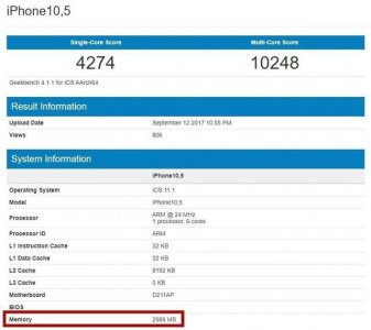 ​iPhone 8 Plus内存确认 不是2GB是3GB